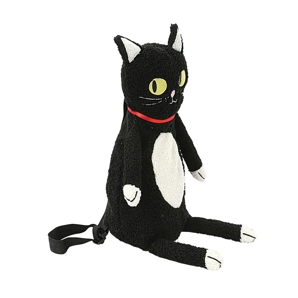 Spookyville Critters‎ Plush Furry Black Cat Backpack Adjustable Straps